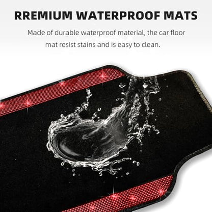 Red Bling Car Floor Mats Full Set (Red Diamond / Car Floor Mats (4 Pieces))