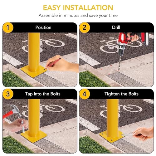 6Pcs Heavy Duty Safety Bollards (48 inch)