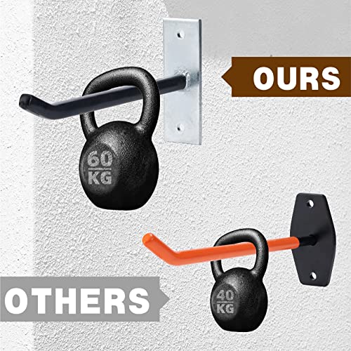 10 Inch Wall Mount Steel Tire Hooks (4 Pack – Black)