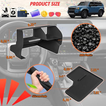 2Pcs Center Console Organizer for 2024 (Wireless Charging Mat & Organizer Divider)