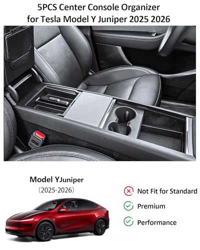5PCS Double Layer Center Console Organizer Tray for Tesla Model Y Juniper 2025 2026 Accessories Refreshed Car Storage Tray Armrest Tray Insert Cup Holder Hidden Compartment Storage Box (Juniper (Style 3))