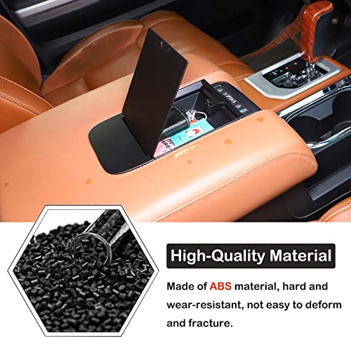Car Armrest Hidden Storage Box Compatible with Toyota Tundra 2014 (Matte Black)