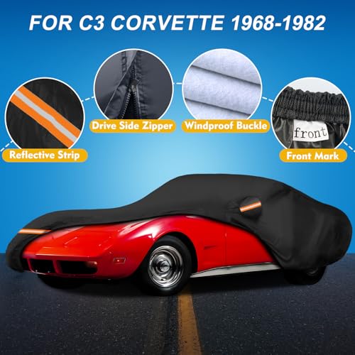QUNSUNUS Car Cover for C3 Corvette 1968 (for Corvette C3 Car Cover)