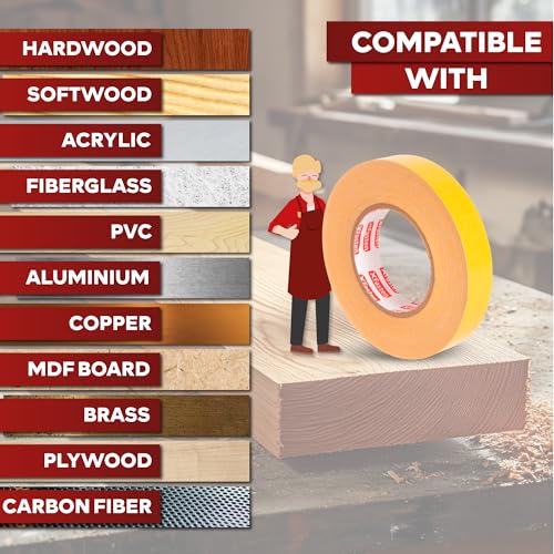Double Sided Woodworking Tape 4 Inches x 90 Feet (4 Inches x 30 Yards)