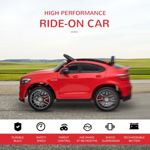 12V Toddler Ride On Car Mercedes Benz AMG GLC63S Coupe 2 Speed Red (Red)