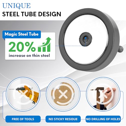 Magnetic Hooks Steel Tube Design for Cruise (Gray / 100lb Magnetic Hooks)