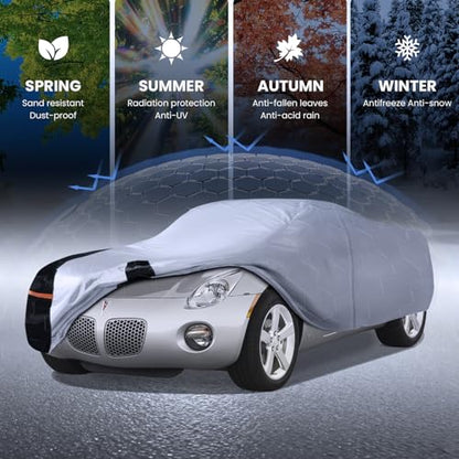Multi Layer Car Cover Custom Fit for Pontiac Solstice (W.Custom Fit Pontiac Solstice / White Car Cover)