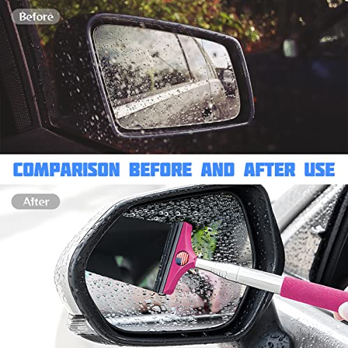 38.6 Inch Telescopic Mirror Squeegee (Pink/Red Flag)