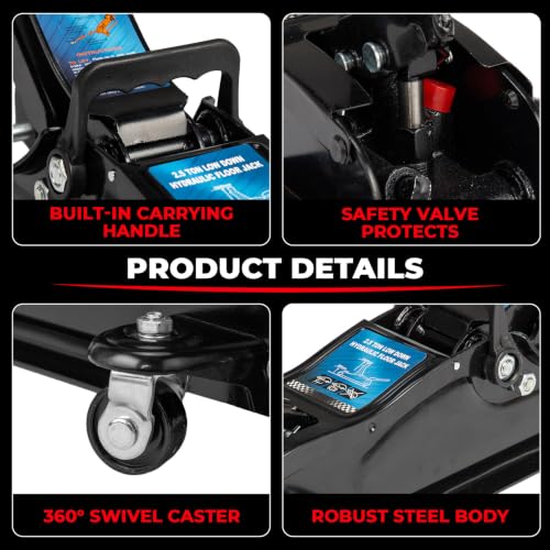 2.5 Ton Car Truck Floor Jack Service Heavy Duty Steel Hydraulic Low