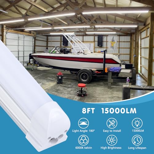 12 Pack Led Shop Lights (12PCS 8FT Flat Frosted 6000K)