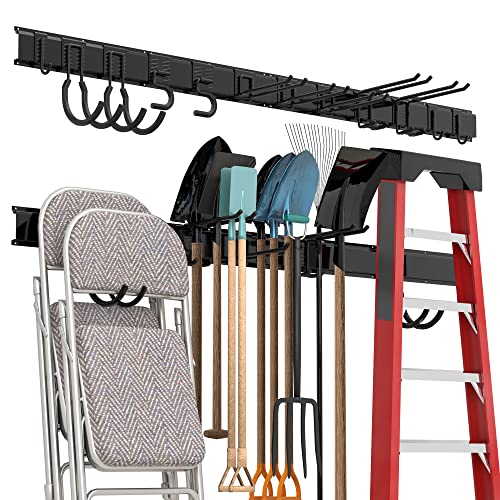 Garage Tool Storage Rack (68inch 4 panels+12 hooks)