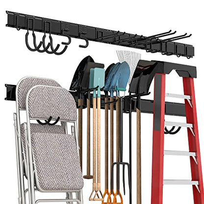 Garage Tool Storage Rack (68inch 4 panels+12 hooks)