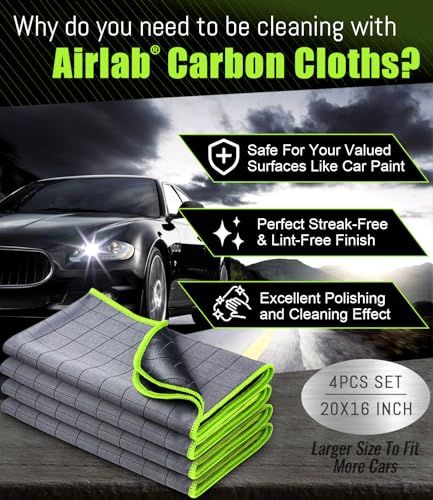 Carbon Microfiber Towels for Car Glass Window Polishing (Light Grey-green)