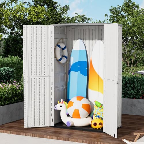 Large 67 Cu.ft Waterproof Storage Shed (White-52 cu ft)