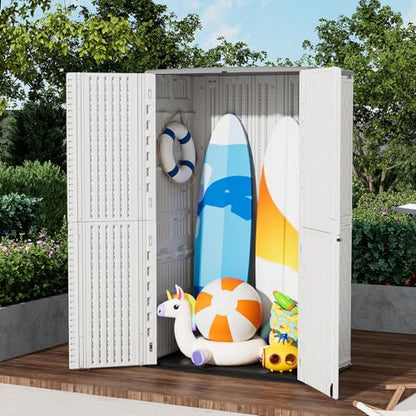 Large 67 Cu.ft Waterproof Storage Shed (White-52 cu ft)