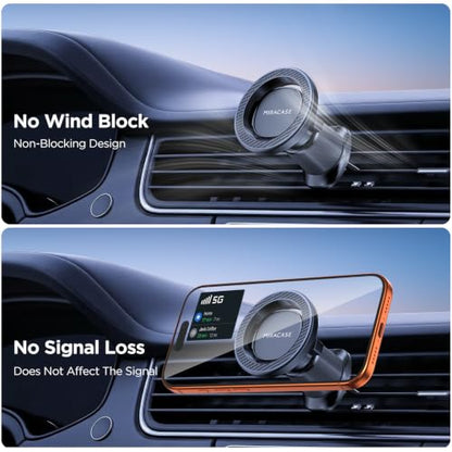Car Phone Holder for Magsafe [Strong Magnets] Magnetic Phone Holders for Your Car (Carbon Fiber Black)