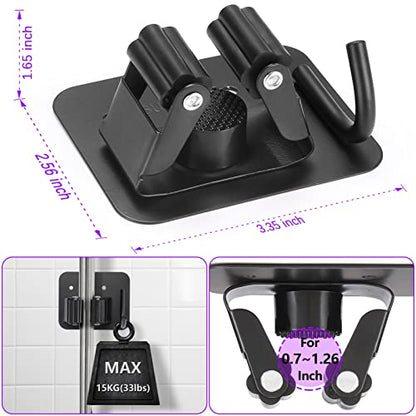 Stainless Steel Broom Holder (Black)
