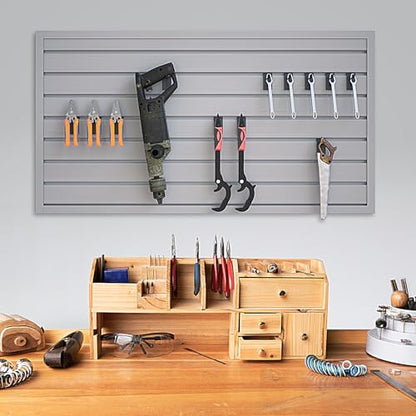 2 x 4ft Slatwall Panel Wall Storage Systems (2x4ft / Grey)