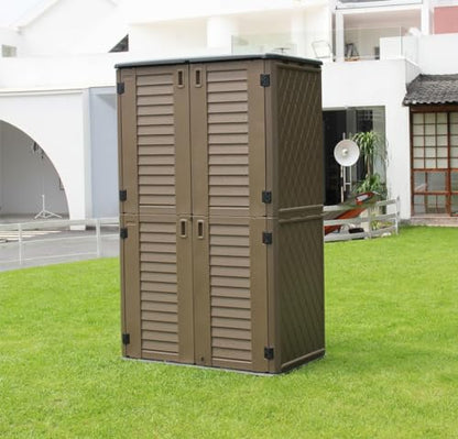 Outdoor Storage Shed Waterproof (Dark Brown-03C)
