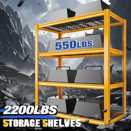 40" W Yellow Garage Shelving with Double (40" W X 19.7" D X 59.9" H)