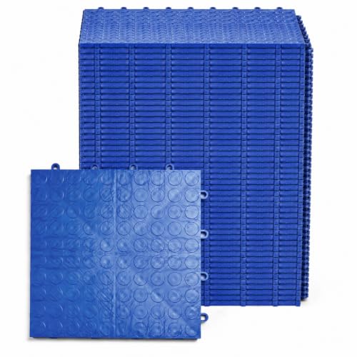 SnapLock GarageDeck 12"x12" Interlocking Garage Floor Tiles (48 Pack / Royal Blue)