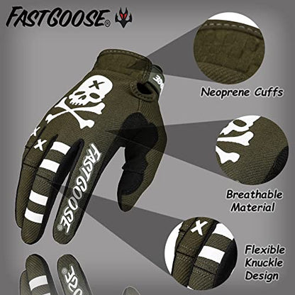 Dirt Bike Motorcycle Gloves (Medium / Olive)