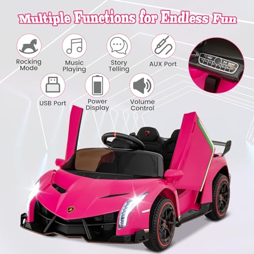 Pink Lamborghini Ride on Car (Pink)