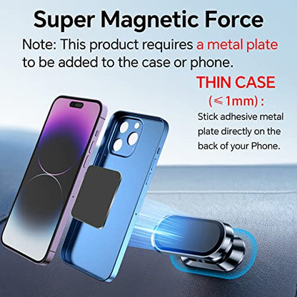 2 PACK】Magnetic phone holder for Car Dash Magnetic Car Mount for iphone (Silver)