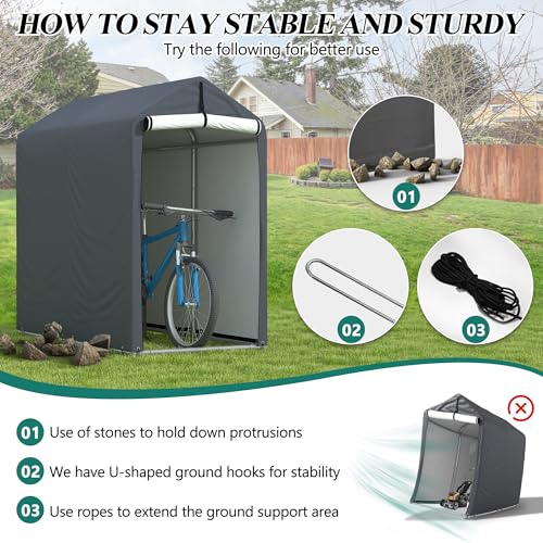 6 x 3ft Outdoor Cycle Storage Shelter (6' x 3')