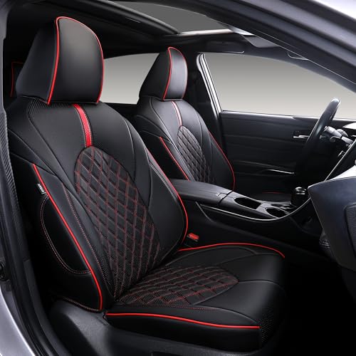 Custom Fit Camry Seat Covers for 2018 (Black with Red Sport / 2018-2024 Camry Gas)