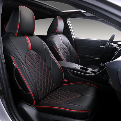 Custom Fit Camry Seat Covers for 2018 (Black with Red Sport / 2018-2024 Camry Gas)
