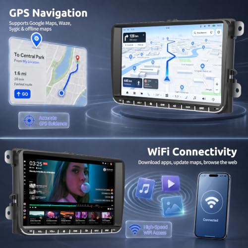 4+64G Android 15 Car Radio Wireless CarPlay Android Auto for VW 5 6