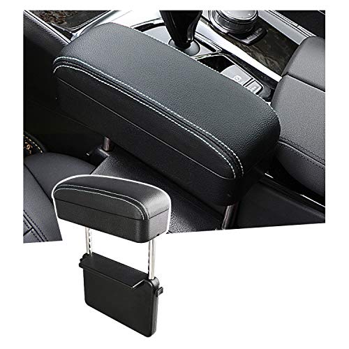 Auto Car Armrest Extender Support Elbow & Forearm Arm Wrist Rest Support Adjustable Height Comfort Pad Universal Fit for Most Car Models Center Console (White with Organize)