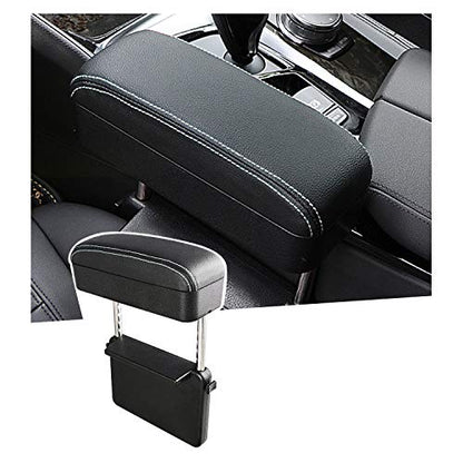 Auto Car Armrest Extender Support Elbow & Forearm Arm Wrist Rest Support Adjustable Height Comfort Pad Universal Fit for Most Car Models Center Console (White with Organize)