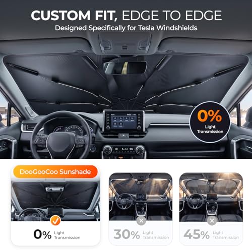 2026 Upgraded] DooGooCoo Windshield Sun Shade Umbrella for Toyota Rav4 2019 (For Toyota Rav4 2019-2026)
