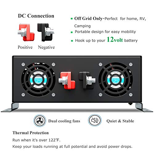 2500 watt 12V Pure Sine Wave Inverter (2500W/12V)