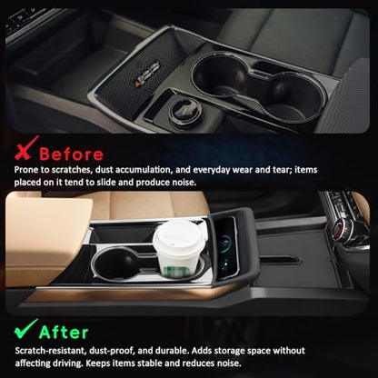 Center Console Organizer Tray & Cup Holder Insert Compatible with 2025 Chevy Equinox Accessories Car Center Console Mat
