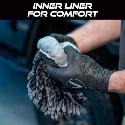 Microfiber Chenille Wash Mitts for Cars (Black / 2 Pack)