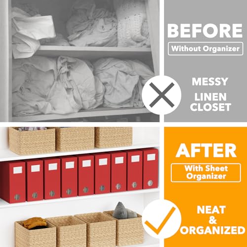 9 Pack Bed Sheet Organizers and Storage (9 pcs / Red)