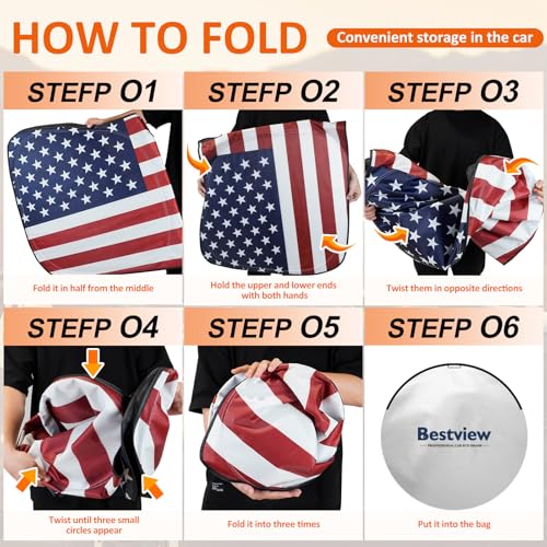 American Flag Windshield Sunshade for 2018 (2018-2024 Toyota Camry American Flag)