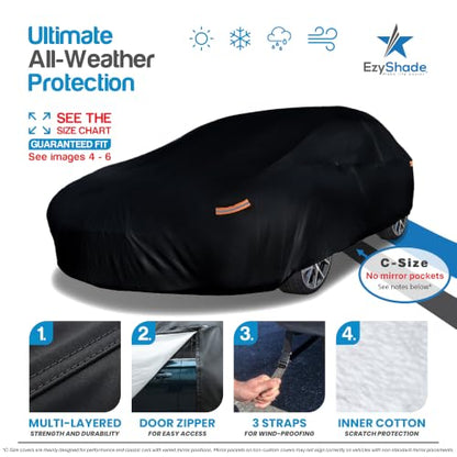 Sports Car Cover Waterproof All Weather. See Size (Black / C1 - see Vehicle Size Chart)
