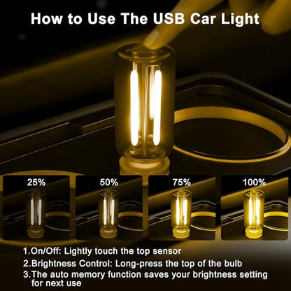 2 Packs USB Light for Car (2PCS(Yellow))