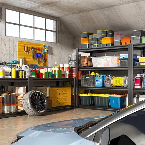 40" W Storage Shelving with Steel Panels for Garage Basement Shed