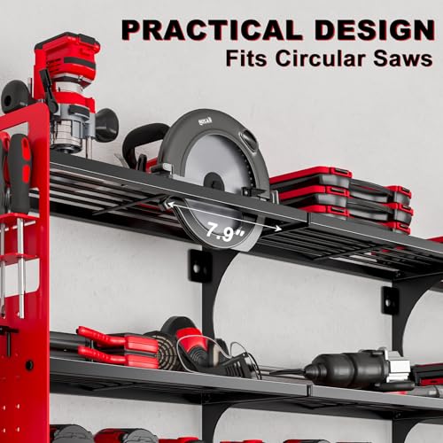 64" Garage Power Tool Wall Organizer (Red)