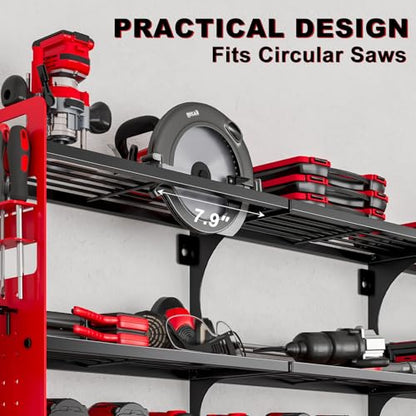 64" Garage Power Tool Wall Organizer (Red)