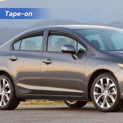 Window Visors Rain Guards for 2006 (2006-2011 Honda Civic Sedan)