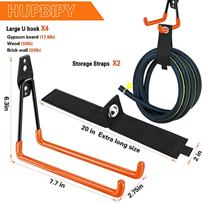 Garage Hooks Heavy Duty (7.7inch U Hook / Orange Large U Hook)