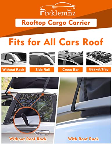 Car Rooftop Cargo Carrier Roof Bag Waterproof for All Top of Vehicle with (15 Cubic Feet)