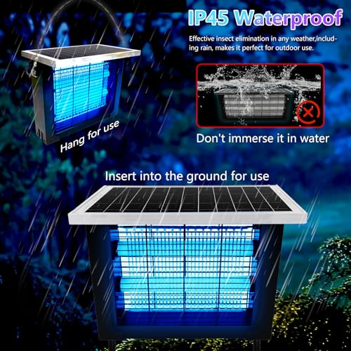 Powerful Solar Bug Zapper for 2000 sq.ft with 13FT Extension Cord (4W for 2000 sq.ft)