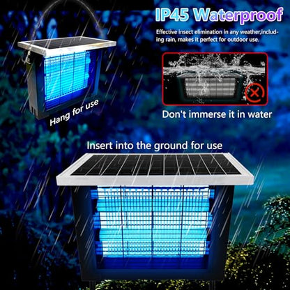 Powerful Solar Bug Zapper for 2000 sq.ft with 13FT Extension Cord (4W for 2000 sq.ft)